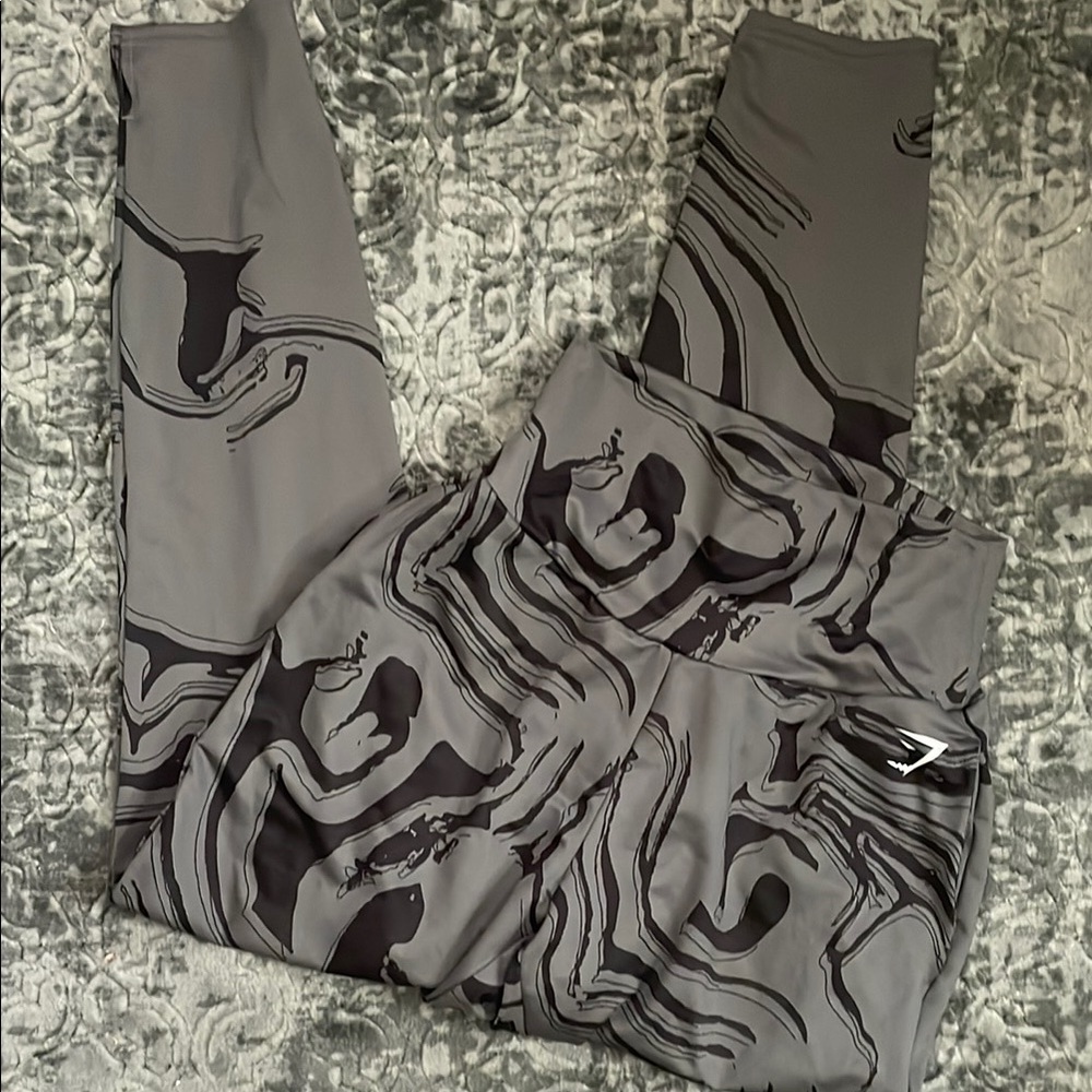 Gymshark Gray Marble Print Leggings